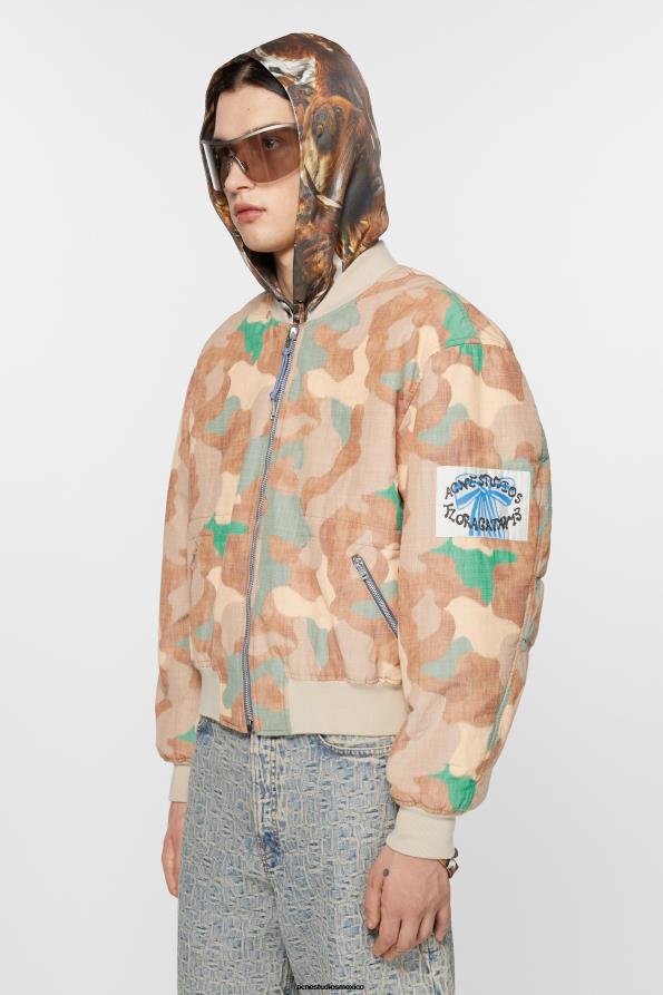 Acne Studios vestir naranja/verde 0T4HT880 chaqueta de bombardero