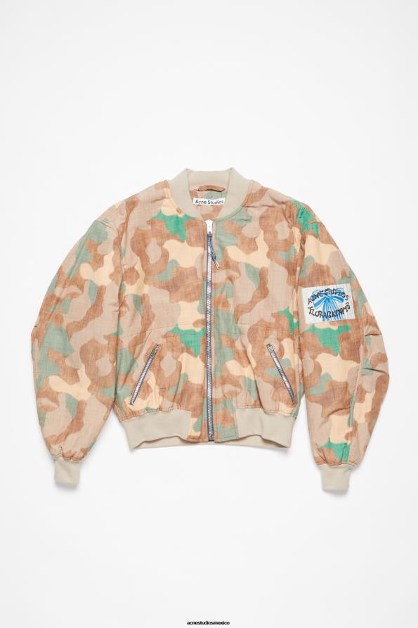 Acne Studios vestir naranja/verde 0T4HT880 chaqueta de bombardero
