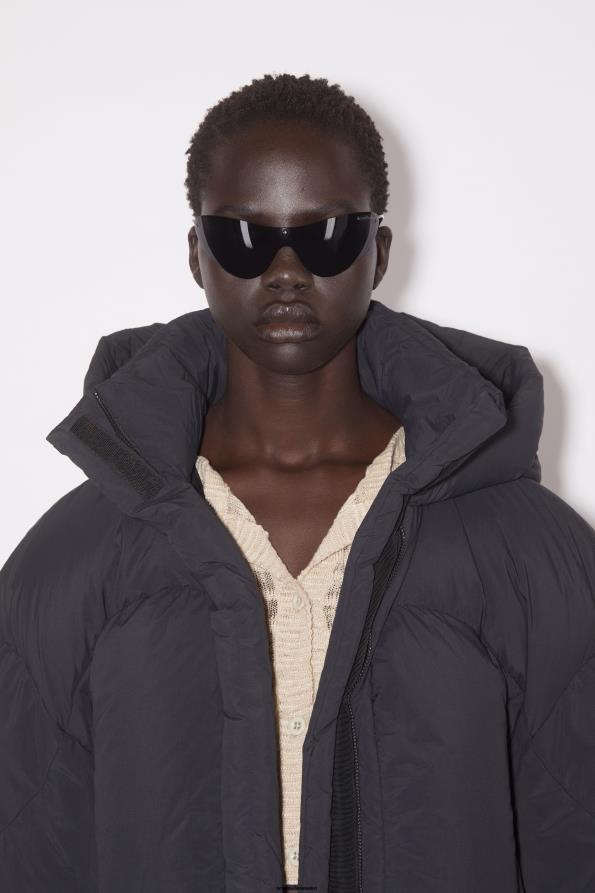 Acne Studios vestir negro 0T4HT31 chaqueta acolchada con capucha