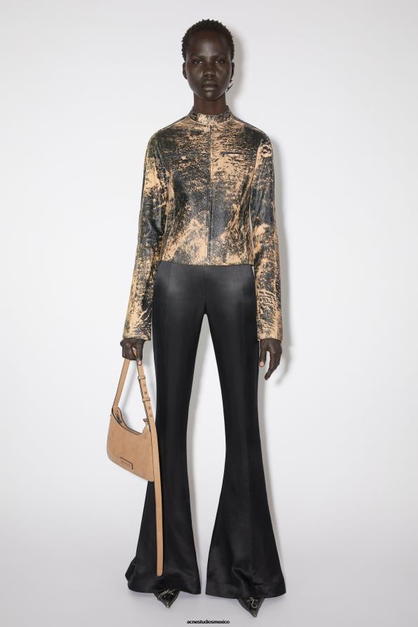 Acne Studios vestir negro 0T4HT48 chaqueta motera de cuero
