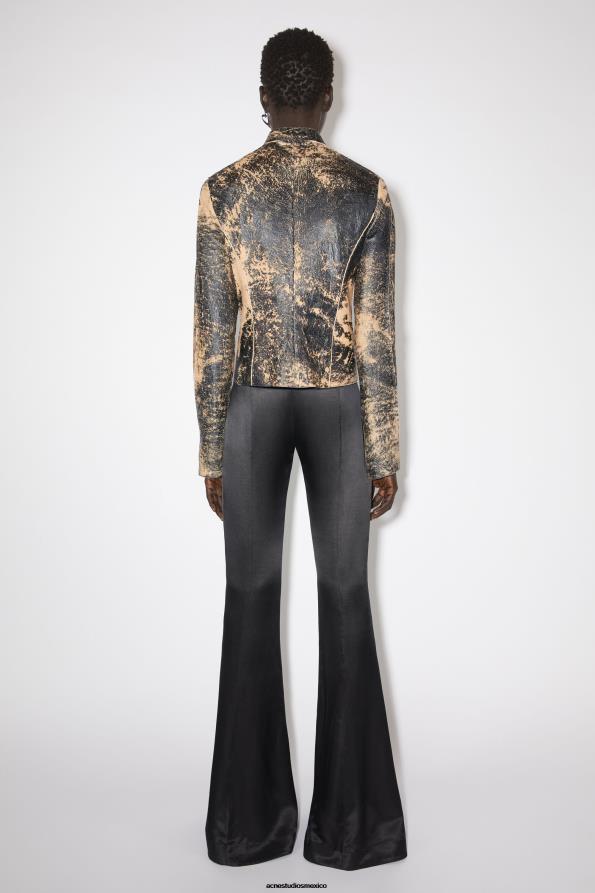 Acne Studios vestir negro 0T4HT48 chaqueta motera de cuero