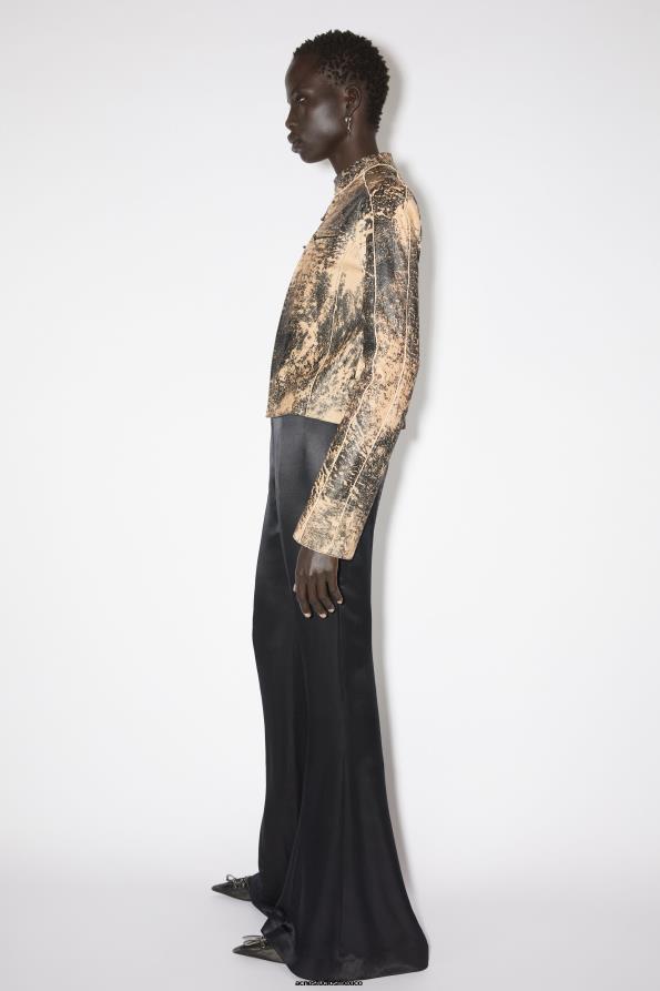 Acne Studios vestir negro 0T4HT48 chaqueta motera de cuero