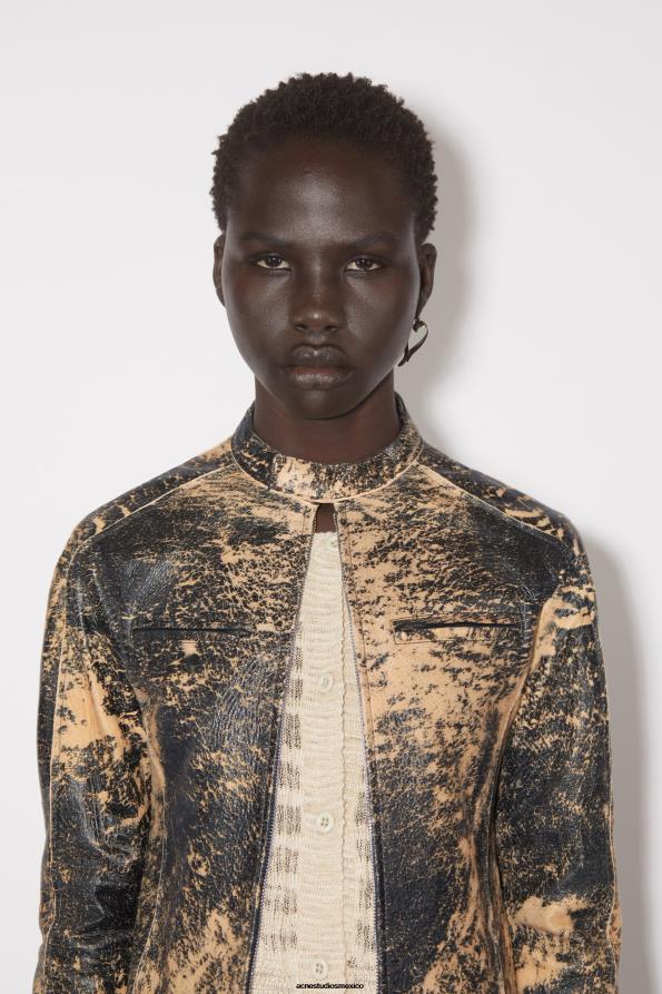 Acne Studios vestir negro 0T4HT48 chaqueta motera de cuero