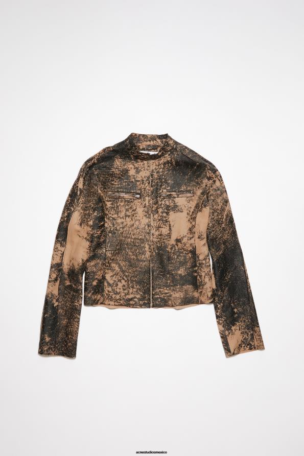 Acne Studios vestir negro 0T4HT48 chaqueta motera de cuero