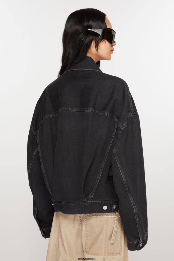 Acne Studios vestir negro 0T4HT4 chaqueta vaquera - ajuste relajado y recortado
