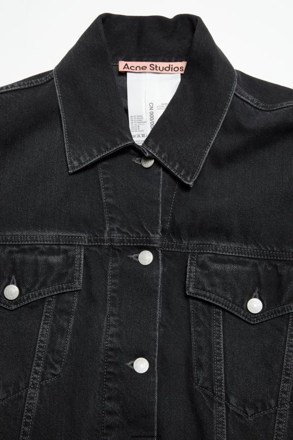 Acne Studios vestir negro 0T4HT4 chaqueta vaquera - ajuste relajado y recortado
