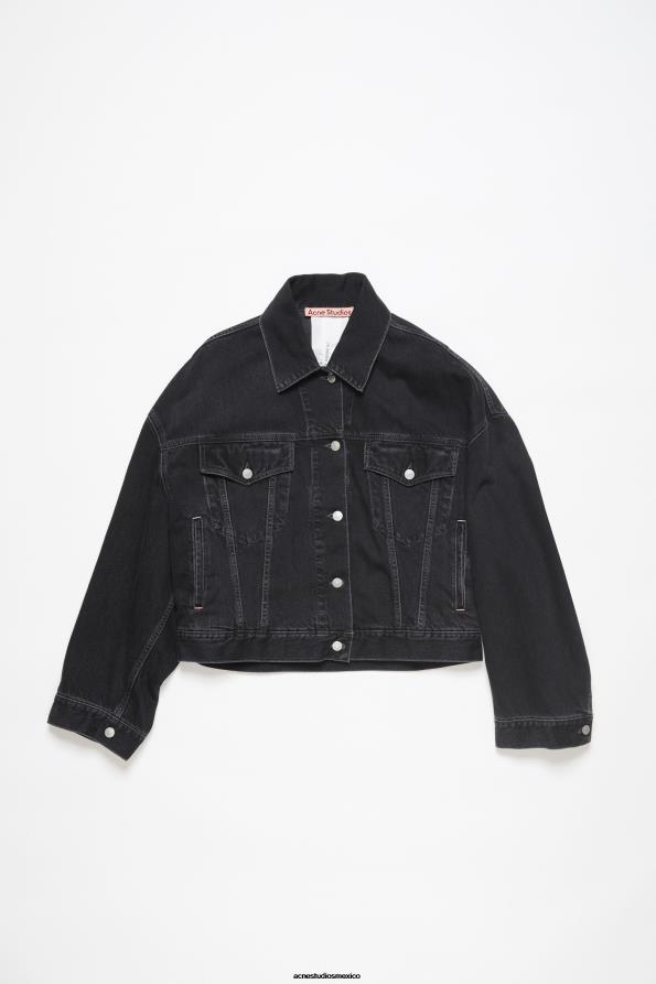 Acne Studios vestir negro 0T4HT4 chaqueta vaquera - ajuste relajado y recortado