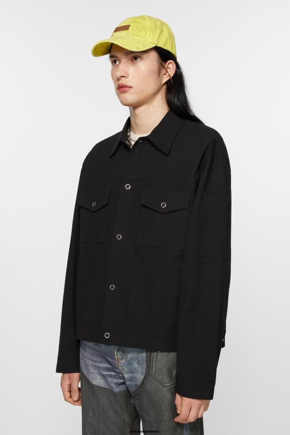 Acne Studios vestir negro 0T4HT893 chaqueta de sarga