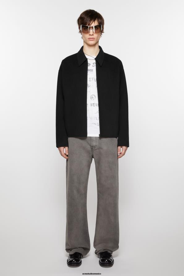 Acne Studios vestir negro 0T4HT911 chaqueta de lana con cremallera