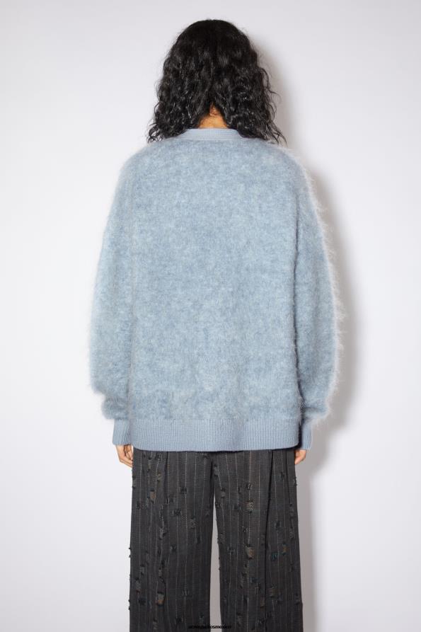 Acne Studios vestir azul denim 0T4HT112 cárdigan de lana y mohair