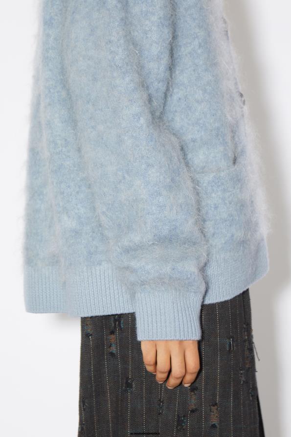 Acne Studios vestir azul denim 0T4HT112 cárdigan de lana y mohair