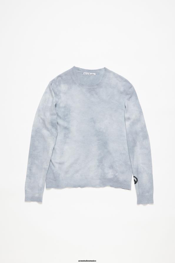 Acne Studios vestir azul polvoriento 0T4HT921 jersey con cuello redondo
