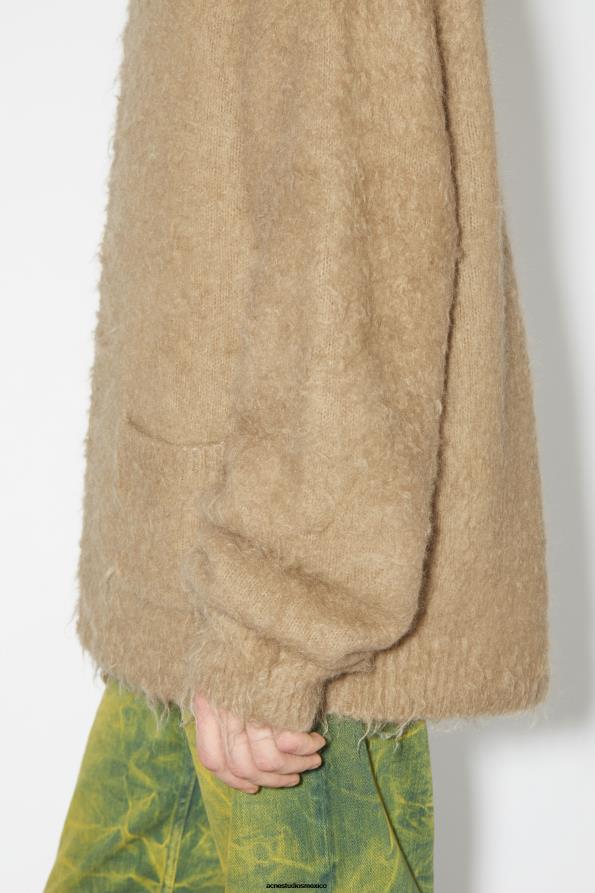 Acne Studios vestir beige obscuro 0T4HT944 cárdigan de lana y mohair