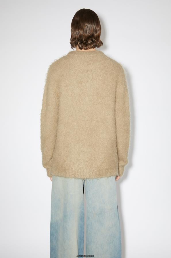 Acne Studios vestir beige obscuro 0T4HT946 jersey de lana mohair