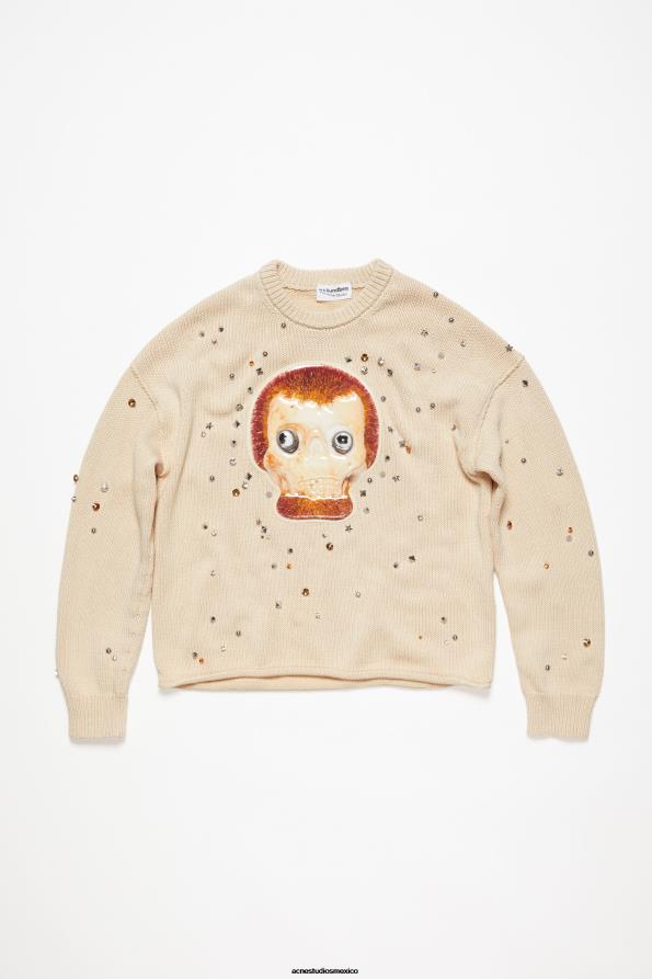 Acne Studios vestir blanco cálido 0T4HT924 suéter de cuello redondo