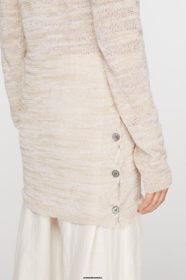 Acne Studios vestir blanquecino 0T4HT74 top tejido con cuello redondo