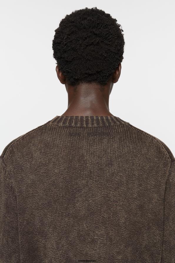 Acne Studios vestir café marrón 0T4HT1101 jersey con lavado ácido