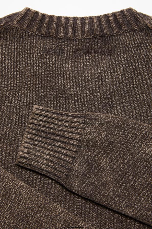 Acne Studios vestir café marrón 0T4HT1101 jersey con lavado ácido