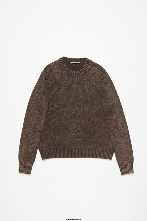 Acne Studios vestir café marrón 0T4HT1101 jersey con lavado ácido