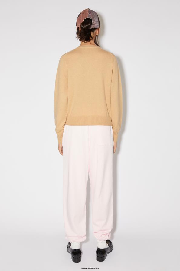 Acne Studios vestir galleta beige 0T4HT79 cárdigan con cuello redondo