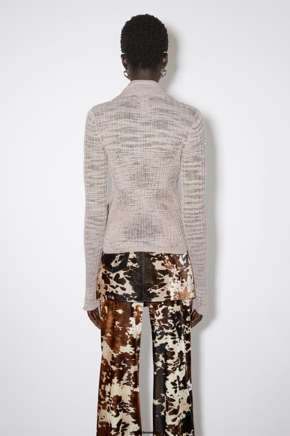 Acne Studios vestir lila polvorienta 0T4HT118 jersey de canalé ancho