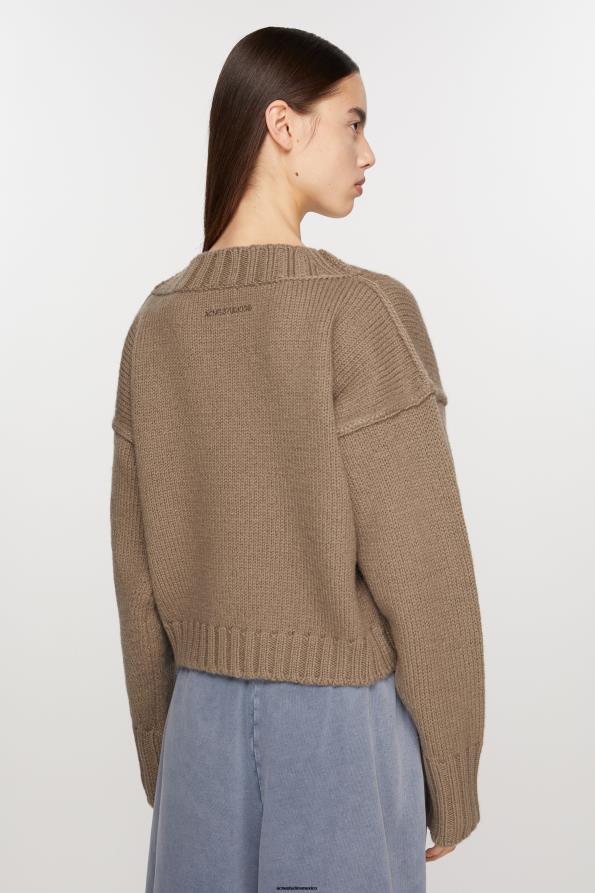 Acne Studios vestir marrón barro 0T4HT70 cárdigan de punto