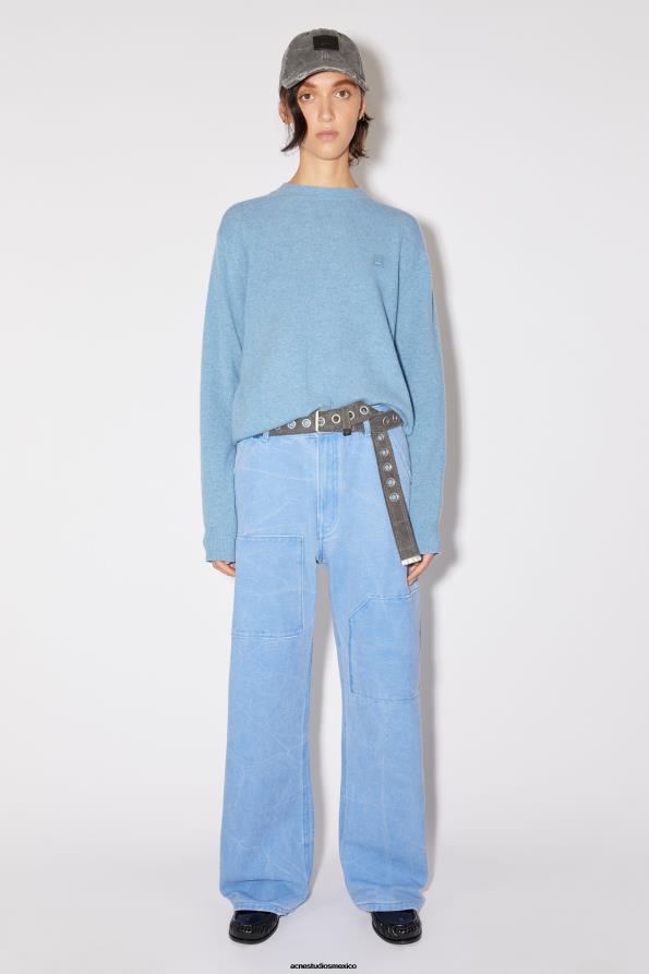 Acne Studios vestir mezcla azul acero 0T4HT93 jersey de punto con cuello redondo unisex