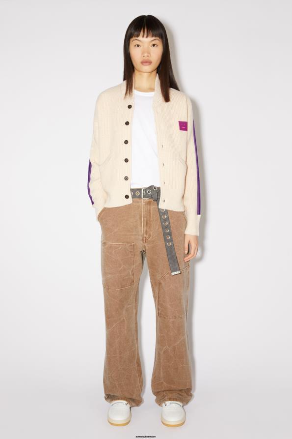 Acne Studios vestir mezcla de avena 0T4HT95 cárdigan con cuello redondo unisex