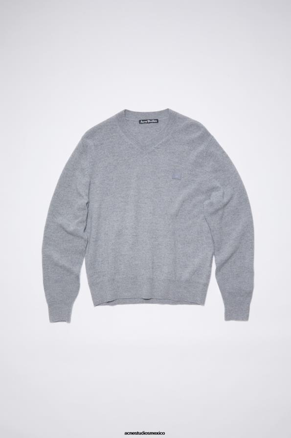 Acne Studios vestir mezcla de grises 0T4HT411 suéter de lana con cuello en v unisex