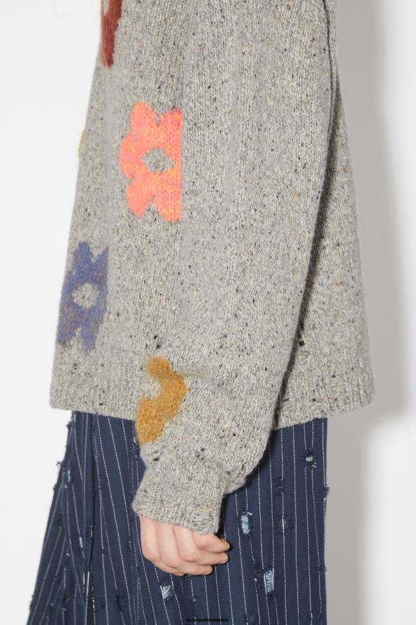 Acne Studios vestir mezcla de grises 0T4HT947 jersey en mezcla de lana jacquard
