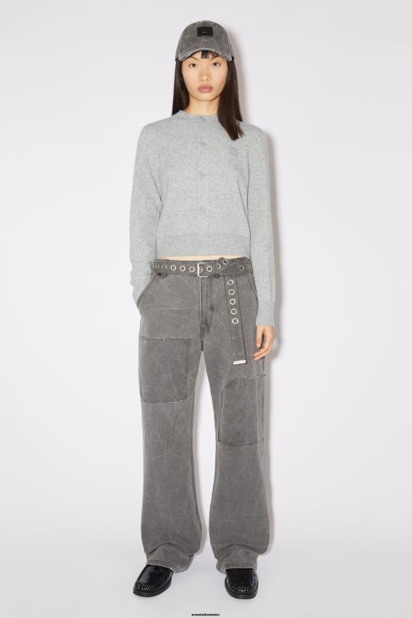Acne Studios vestir mezcla gris claro 0T4HT80 cárdigan con cuello redondo