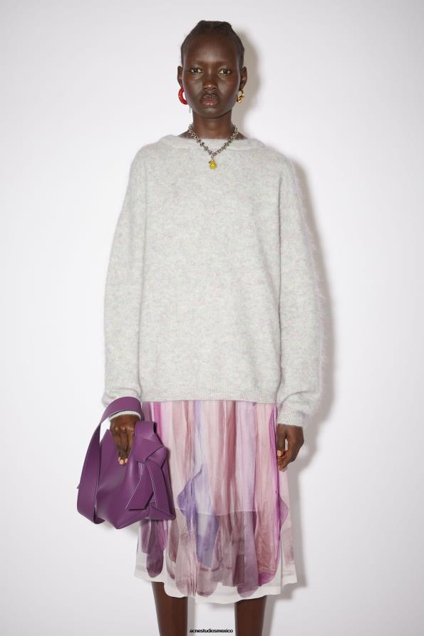 Acne Studios vestir mezcla verde suave 0T4HT424 jersey con cuello redondo