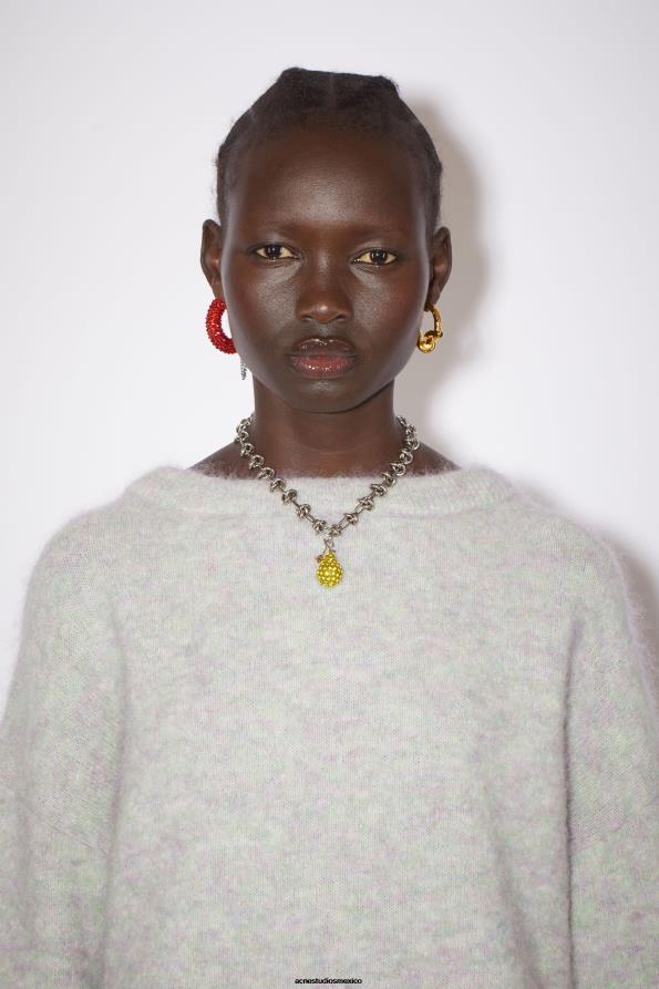 Acne Studios vestir mezcla verde suave 0T4HT424 jersey con cuello redondo