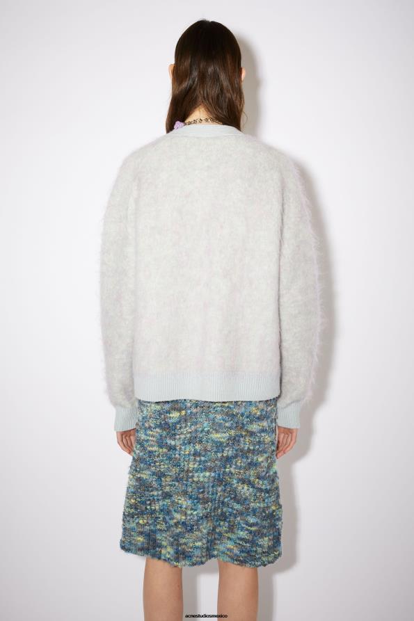 Acne Studios vestir mezcla verde suave 0T4HT428 cárdigan de lana y mohair