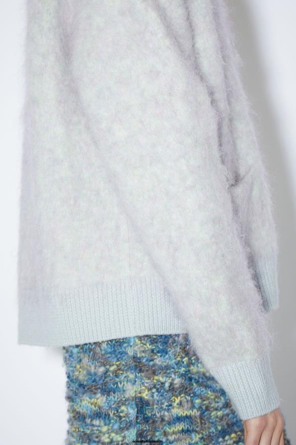 Acne Studios vestir mezcla verde suave 0T4HT428 cárdigan de lana y mohair