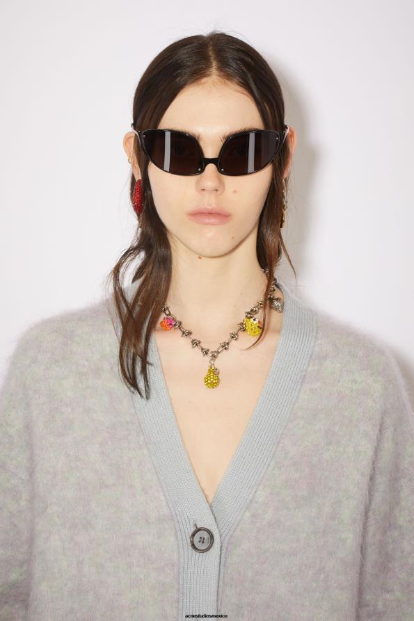 Acne Studios vestir mezcla verde suave 0T4HT428 cárdigan de lana y mohair