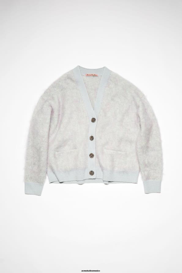 Acne Studios vestir mezcla verde suave 0T4HT428 cárdigan de lana y mohair