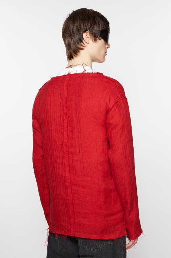 Acne Studios vestir rojo 0T4HT997 suéter arrugado