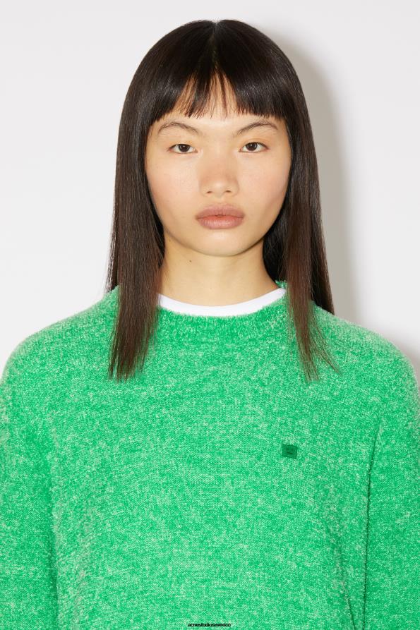 Acne Studios vestir verde brillante 0T4HT83 jersey de punto con cuello redondo unisex