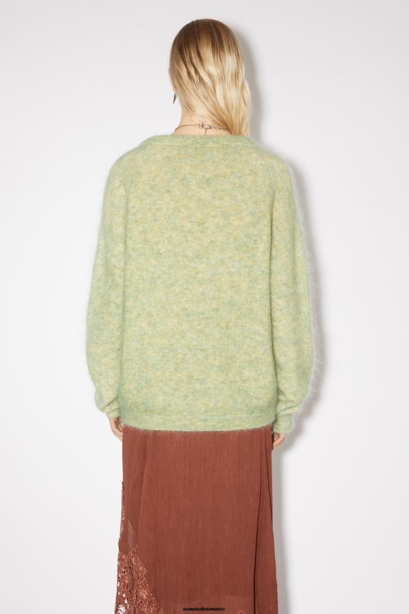 Acne Studios vestir verde pistacho 0T4HT102 jersey de lana y mohair