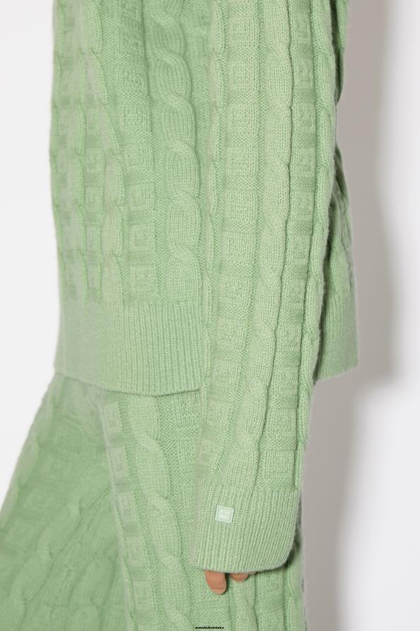 Acne Studios vestir verde salvia 0T4HT89 jersey de lana trenzado unisex