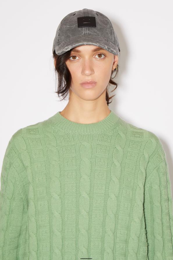 Acne Studios vestir verde salvia 0T4HT89 jersey de lana trenzado unisex