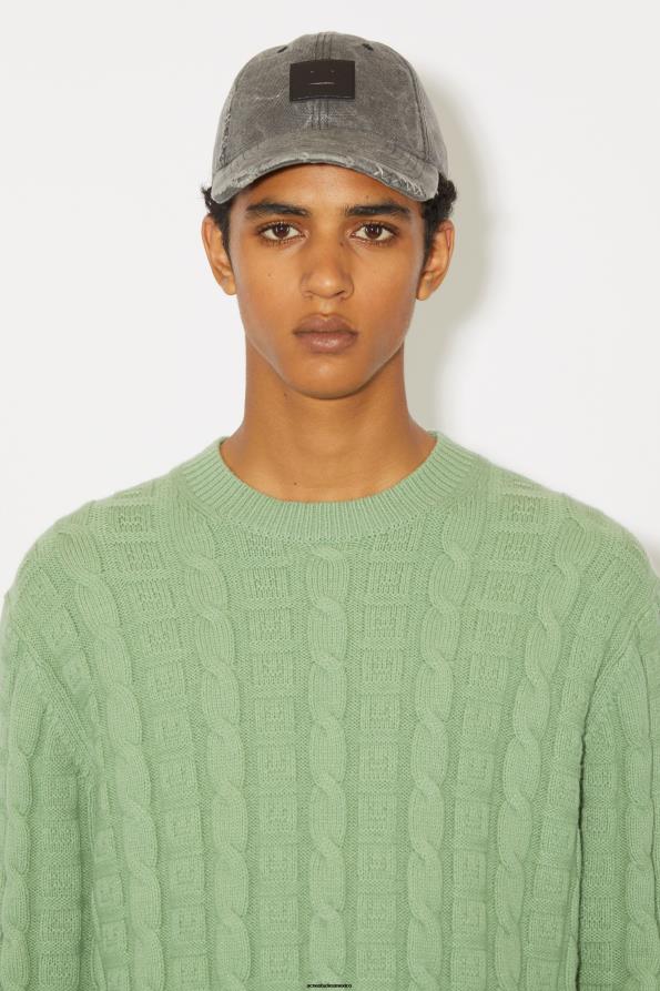 Acne Studios vestir verde salvia 0T4HT934 jersey de lana trenzado unisex
