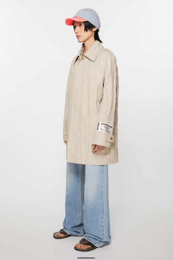 Acne Studios vestir beige claro 0T4HT883 gabardina arrugada