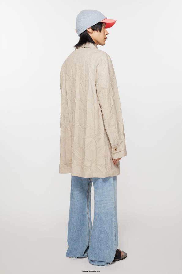 Acne Studios vestir beige claro 0T4HT883 gabardina arrugada
