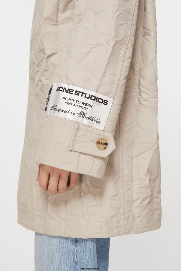 Acne Studios vestir beige claro 0T4HT883 gabardina arrugada