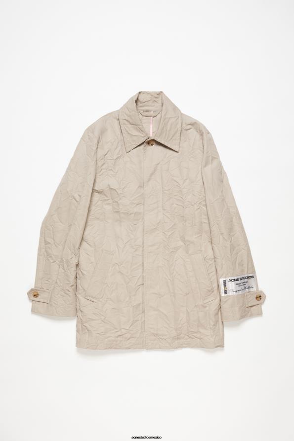 Acne Studios vestir beige claro 0T4HT883 gabardina arrugada