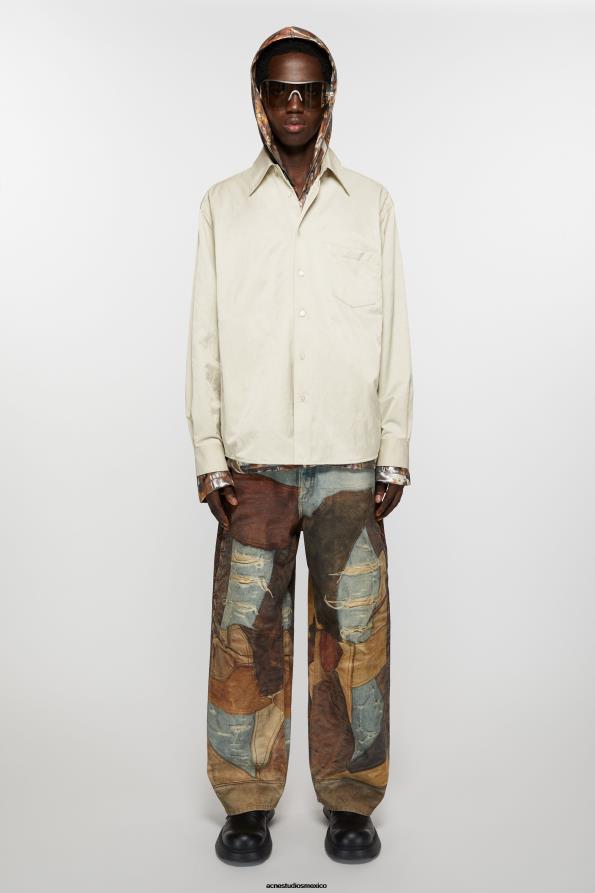 Acne Studios vestir blanco marfil 0T4HT892 sobrecamisa de nailon