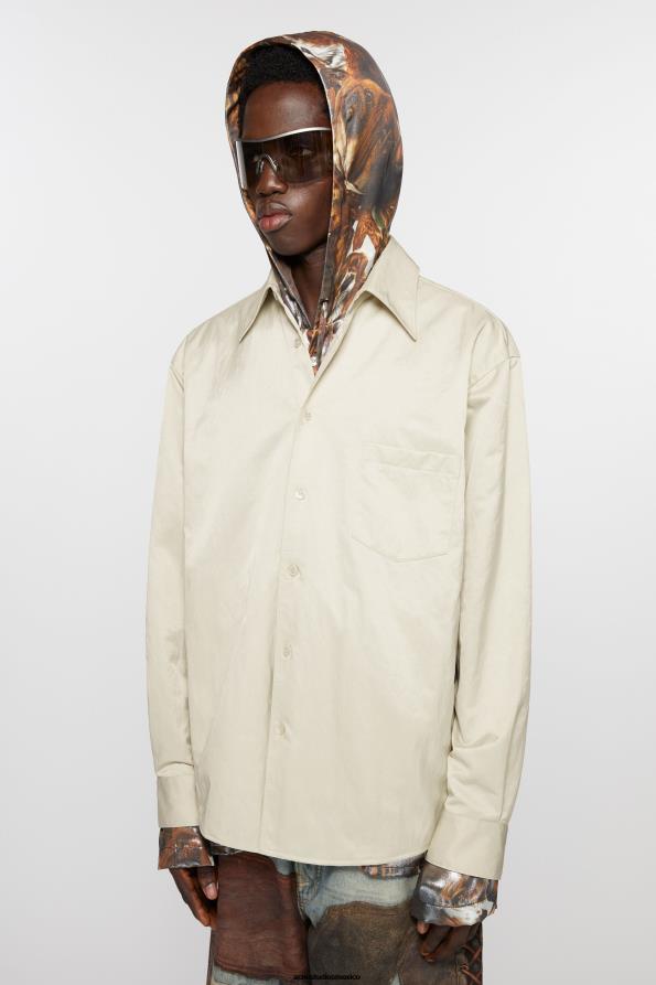 Acne Studios vestir blanco marfil 0T4HT892 sobrecamisa de nailon