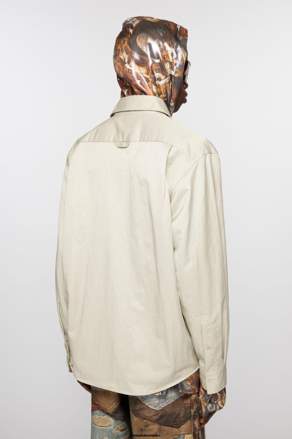 Acne Studios vestir blanco marfil 0T4HT892 sobrecamisa de nailon